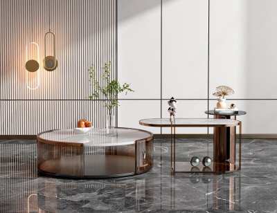 现代茶几3D模型下载